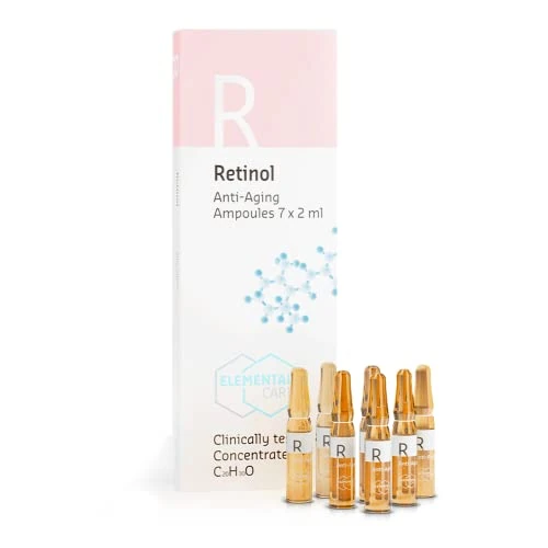 Limitiertes Angebot: Elemental Care Retinol Ampullen 7x2ml – Hochdosiertes Retinol Serum für Gesicht – Reduziert Falten um 64% in 3 Monaten – Anti-Aging Pflege gegen Pigmentflecken & Augenringe – Regenerierendes Serum von 7.99 EUR auf 4.75 EUR (Spare 41%)