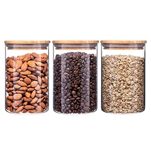 Limited-time offer: Igluu Meal Prep Glass Storage Jars with Bamboo Lids and Silicone Seal (Set of 3) – Airtight & BPA-Free – Ideal for Kitchen Storage – 900ml – Durable Borosilicate Glass from 17.95 GBP to 14.90 GBP (save 17%)