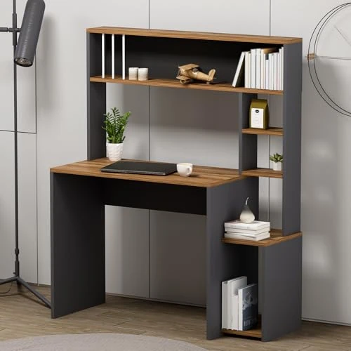 Offre limitée : HOMIDEA Olivia Bureau pour Ordinateur - Table de Travail avec étagères et Porte au Design Moderne pour Le Salon, Le Bureau ou Une Chambre d'enfants 45T x 114B x 139H (Olivia - Antrachite) de 99.90 EUR à 99.90 EUR (remise 0%)