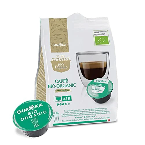 Offerta a tempo: Gimoka - 64 Capsule Compatibili con Macchinetta Caffè Nescafé®* Dolce Gusto®* - Bio Organic 100% Arabica – Intensità 8-4 Confezioni da 16 Capsule – Biologico - Made in Italy - 0.00% da 17.51 € a 17.51 €
