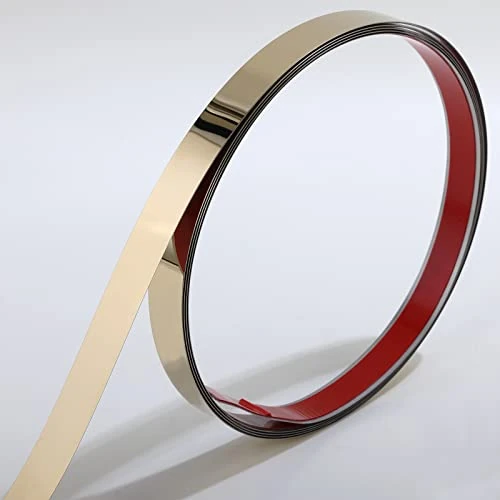 Tijdelijke aanbieding: Wandlijsten en sierlijsten | Gouden metallic spiegeleffect afwerking, peel and stick design, 5 m x 1 cm [roestvrij staal] van 9.00 € naar 9.00 € (0.00% korting)