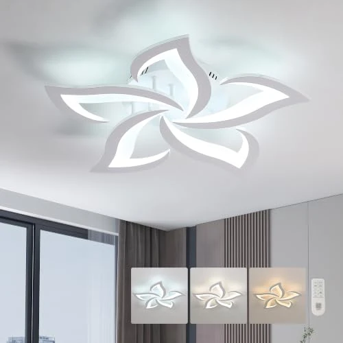 Offerta a tempo: Comely Plafoniera LED da soffitto, bianca, dimmerabile 40W, 4700LM. Design elegante a coda di rondine in acrilico, ideale per soggiorno o camera da letto. Regolazione luce da 3000K a 6500K, 60cm - 0.00% da 57.33 € a 57.33 €