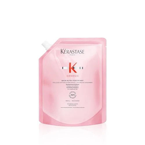 Kérastase Genesis, Nourishing & Fortifying Shampoo, For Weakened hair, With Ginger Root & Edelweiss Flower, Bain Nutri-Fortifiant, 500ml Refill