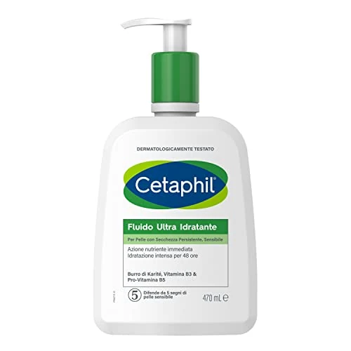 Cetaphil Fluido Ultra Moisturising Face and Body Cream for Dry or Very Dry Leather Fragrance Free 470 ml