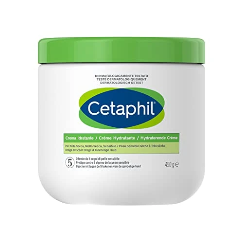 Cetaphil, Face and Body Moisturising Cream, Intensive Moisturising for 48 Hours, Ideal for Dry Skin, Very Dry, Sensitive and Danced, Fragrance Free, 450 g