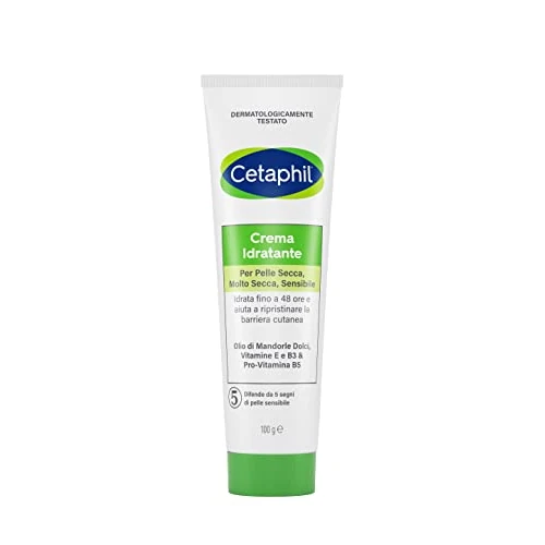 Cetaphil, Moisturising Face and Body Cream for Frequent Use, Intensive Moisturisation for 24 Hours, Ideal for Dry Skin, Very Dry, Sensitive and Danemarea, Lenictive Effect, Fragrance Free, 100 g