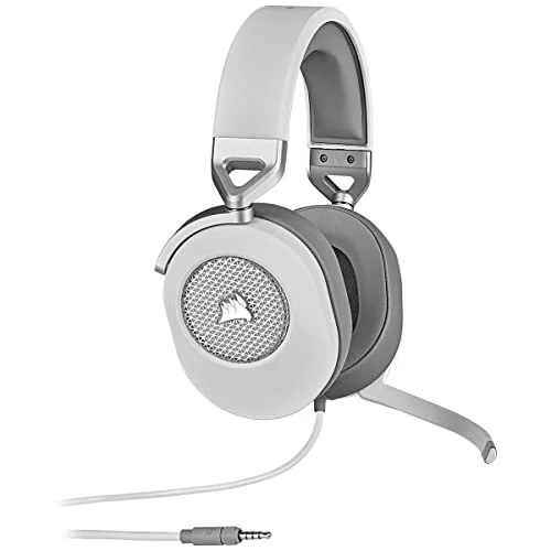 Corsair HS65 SURROUND Multiplatform Wired Gaming Headset - Dolby 7.1 Surround Sound - SonarWorks SoundID - iCUE Compatible - PC, Mac, PS5, PS4, Xbox, Nintendo Switch, Mobile - White