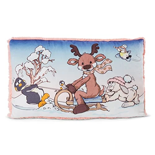 NICI Winter Friends Oreiller en Peluche 43 x 25 cm, Rectangulaire I Coussin Douillet pour Garçons, Filles et Bébés I Coussins Peluches Moelleux – 48333