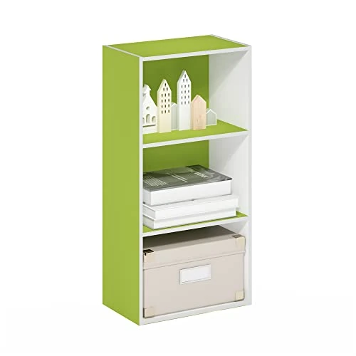 Offerta a tempo: Furinno Luder Libreria a 3 ripiani aperti, verde/bianco - 15% da 50.99 € a 43.34 €