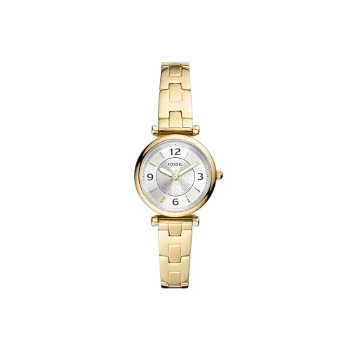 Offerta a tempo: Fossil Orologio Carlie da donna, Movimento al quarzo a tre lancette in tonalità oro con cinturino in acciaio inossidabile, Giallo Chiaro E Bianco, 28 mm - 0.00% da 57.22 € a 57.22 €