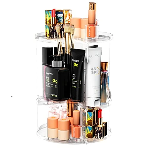 Limited-time offer: Newaner Makeup Organiser 360 Degree Rotating, Skincare Organiser Large Capacity, Perfume Organiser Clear Adjustable Layer, Cosmetic Storage Box Spinning Holder Perfect for Dresser Bedroom Bathroom from 18.46 £ to 18.46 £ (save 0.00%)