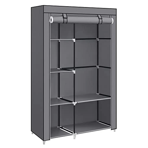 Oferta limitada: SONGMICS Armario de Tela, Armario de Ropa, con 1 Barra Colgante, 6 Estantes, Tela no Tejida, Marco de Metal, 45 x 105 x 168 cm, para Dormitorio, Pasillo, Gris RYG085G02 de 36.99 € a 36.99 € (ahorro 0.00%)