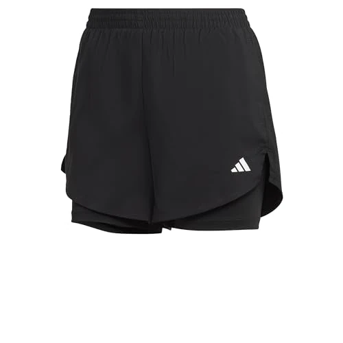 Offre limitee: Adidas Femme AEROREADY Made for Training Minimal Two-in-One Shorts, Black/White, M de 40.00 EUR a 21.49 EUR (economie 46%)
