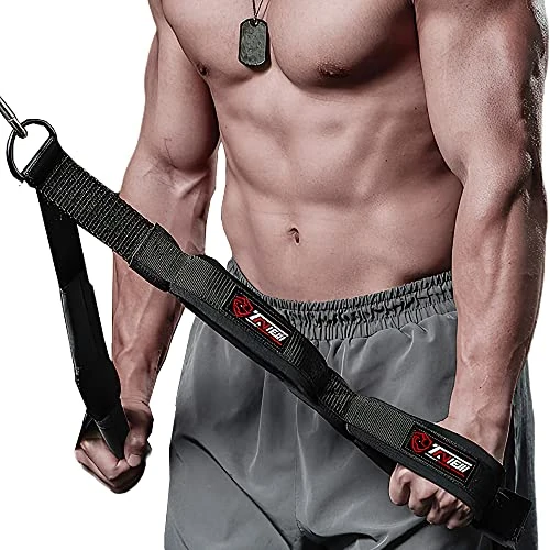 Offerta a tempo: Cavo per tricipiti (due lunghezze incorporate in una) maggiore gamma di movimento, tricipite tirare giù cinghie di prolunga cavo accessori crossover (Black) - 0.00% da 27.99 € a 27.99 €