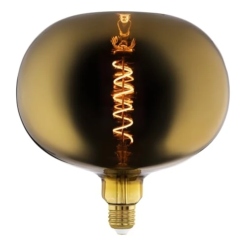 Tijdelijke aanbieding: EGLO E27 LED globe gloeilamp dimbaar, vintage Edison spiraal filament lamp Big Size in goud gestoomd, lichtbron appel vorm extra-groot, 4 Watt, 40 Lumen, warm wit, 1900 Kelvin, Ø 22 cm van 45.04 EUR naar 25.22 EUR (korting 44%)