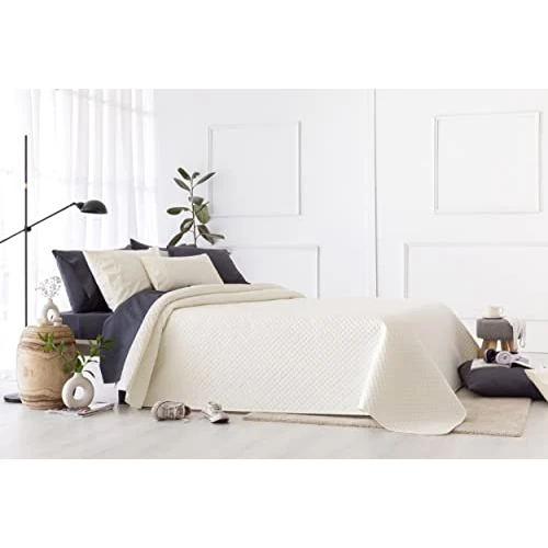 Todocama Couvre-lit Fin avec Motif piqué pour Printemps, été, Automne et Hiver, 100% Microfibre Extra Douce, Housse de Couette Multifonction 105-200 x 260 cm, Beige
