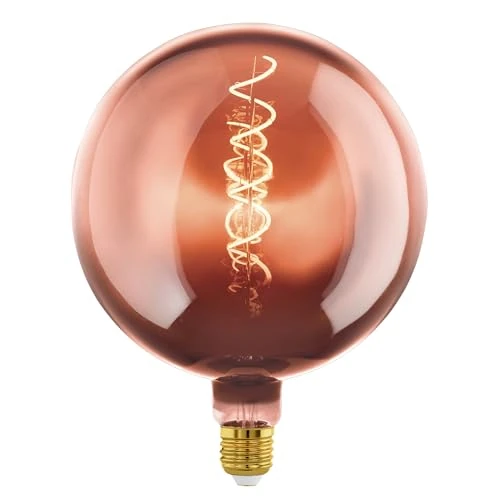 Limited-time offer: Eglo Dimmable E27 LED Big Size, vintage spiral filament light bulb, extra-large Edison globe lamp for retro lighting, 4 watt, 40 lumen, warm white glow, copper vaporized, 1600k, G200, Ø 8" from 13.10 GBP to 13.10 GBP (save 0%)