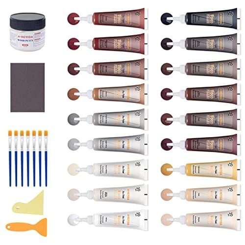 Offerta a tempo: Kit Riparazione Legno Stucco, Kit Riparazione in Laminato Pasta Mastice per Laminato Gelentea Graffi Colori per Legno Riparare per Riparare Crepe, Fori, Graffi, Parquet, Tavolino, Mobili - 10% da 23.98 € a 21.58 €