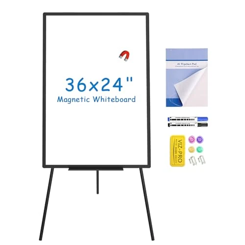 Oferta limitowana: VIZ-PRO Magnetyczna sztaluga suchościeralna, czarna, 90 x 60 cm, przenośna tablica suchościeralna z regulacją wysokości, do szkoły, biura i domu z 269.90 zł na 269.90 zł (oszczędź 0.00%)