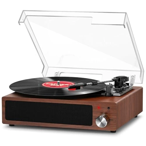 Oferta ograniczona: Plattenspieler, FYDEE Vinyl Plattenspieler Bluetooth Schallplattenspieler Vintage Turntable mit Eingebauter Stereo-Lautsprecher und 3-Gang 33/45/78 U/min,RCA Ausgang, AUX-Eingang - Nussbaum z 349.98 EUR na 349.98 EUR (znizka 0%)