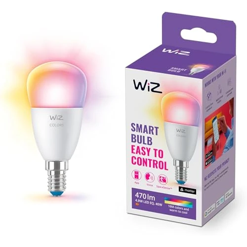 Limited offer: WiZ Color LED Lamp E14 - RGB Lamp - White and Colored Light - Dimmable - with Voice Control - 40 W - P45 from 15.99 EUR to 13.99 EUR (save 13%)