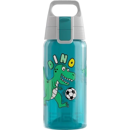 Offre limitée : Sigg - Gourde Enfant - Viva One Football Dino - Convient Aux Boissons Gazeuses - Étanche - Lavable Au Lave-Vaisselle - Sans BPA - Pour École & Sport - Bleu Motif Dinosaure Footballeur - 0,5L de 16.95 € à 16.95 € (0.00% de remise)