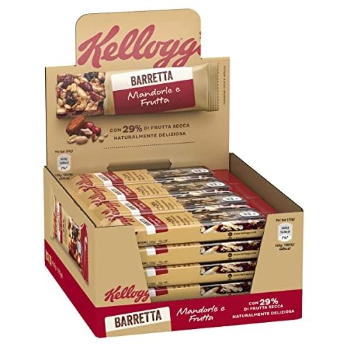 Offerta a tempo: Kellogg's Barrette | Mandorle e Frutta | Confezione Display da 16 barette x32g - 22% da 14.16 € a 11.11 €