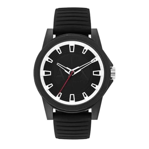 Offerta a tempo: Armani Exchange orologio per uomo, movimento al quarzo e cassa orologio per 44 mm con cinturino in acciaio inossiorologio perbile, pelle o silicone, Nero e bianco, Bianco e nero Jet - 41% da 76.19 € a 44.85 €