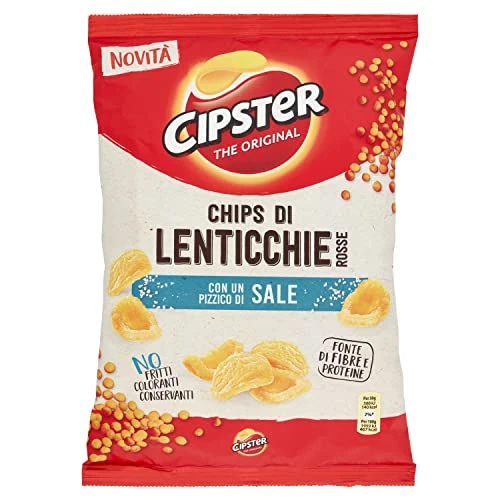 Offerta a tempo: Cipster di Lenticchie Rosse al Sale, Forma Iconica e Gusto Croccante, 80g - -18.18% da 1.43 € a 1.69 €