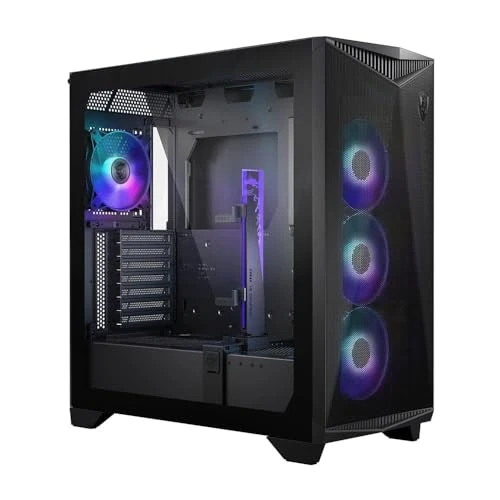MSI MPG GUNGNIR 300R AIRFLOW Case PC Mid-Tower - Supporto E-ATX, 4 Ventole ARGB da 120mm con Hub Controller, Supporto GPU Verticale e Base, Filtri Antipolvere, Gestione Cavi, USB Type-C (20Gbps)