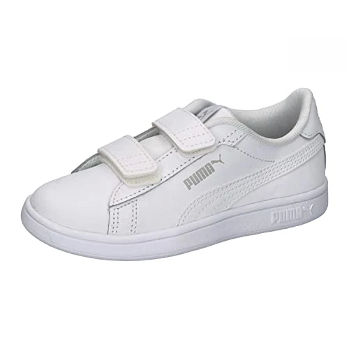 Offerta a tempo: PUMA Unisex Baby Smash 3.0 L V Inf Scarpe da ginnastica, Puma White Cool Light Gray, 27 EU - 27% da 39.95 € a 29.32 €