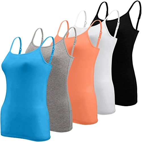 Limited offer: BQTQ 5 Pcs Women's Camisole Tank Top Undershirt Spaghetti Strap Basic Camisoles from 19.99 EUR to 19.99 EUR (save 0%)