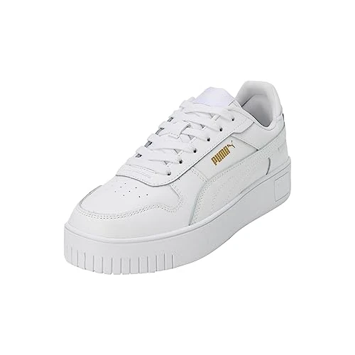 Offerta a tempo: PUMA Women Carina Street Scarpe da ginnastica, Puma White Puma White Puma Gold, 38 EU - 46% da 69.95 € a 38.00 €