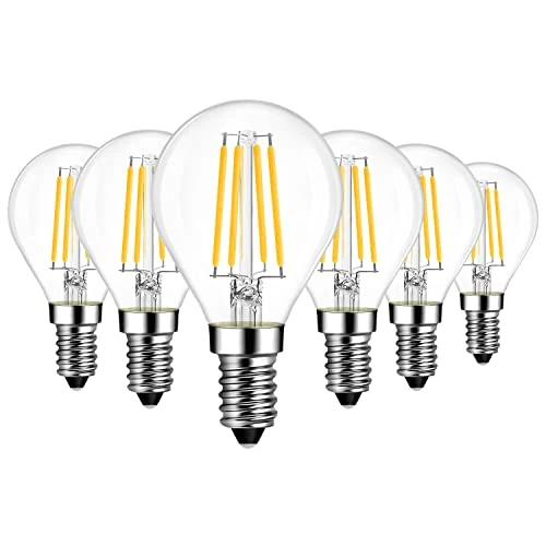 Offerta a tempo: LVWIT Lampadina Filamento LED Attacco E14, Forma G45, 7W Equivalenti a 75W, 1055Lm, Luce Bianca Calda 2700K, Consumo Basso, Risparmio Energetico, Non Dimmerabile, Pacco da 6 Unità - 15% da 24.99 € a 21.23 €
