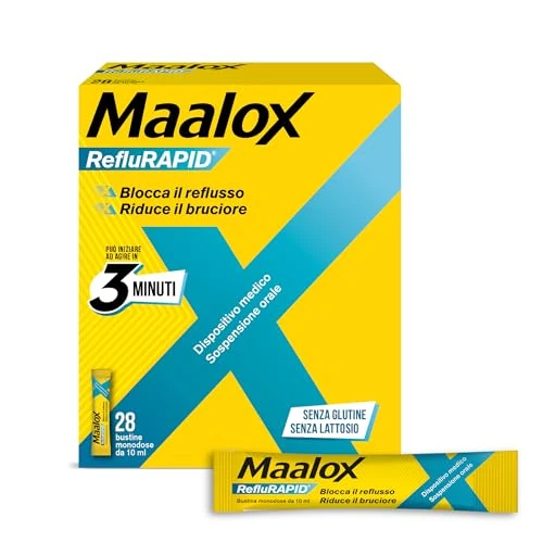 Offerta a tempo: Maalox Reflurapid Blocca il Reflusso Gastroesofageo, Riduce Bruciore e Acidità di Stomaco — 17% da 11,76 € a 9,71 €