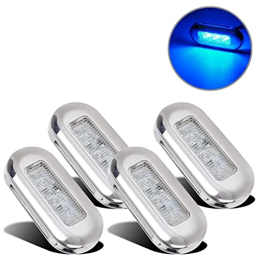 Offerta a tempo: Greluma 4Pz 3LED marine per barche impermeabili Luce di cortesia interna per ponte di poppa di navigazione Illuminazione della cabina per Kayak Barca a vela Bass Boat Nave (blu) - 10% da 20.99 € a 18.99 €