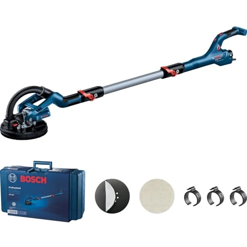 Limited-time offer: Bosch Professional GTR 55-225 Drywall Sander (550 Watt, Sanding Disc Diameter 215 mm, Includes 1 x Sanding Sheet M480, 1 x Soft Sanding Disc Set, 3 x Cable Clips, in Craftsman's Case from 389.00 GBP to 389.00 GBP (save 0%)