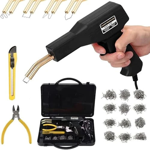 Offerta a tempo: 150W Saldatrice per plastica, kit di riparazione paraurti Auto con 800 pezzi cucitrice calda, Saldatore Pistola Riparazione Macchina per auto paraurti/auto ricambi - 19% da 29.91 € a 24.36 €