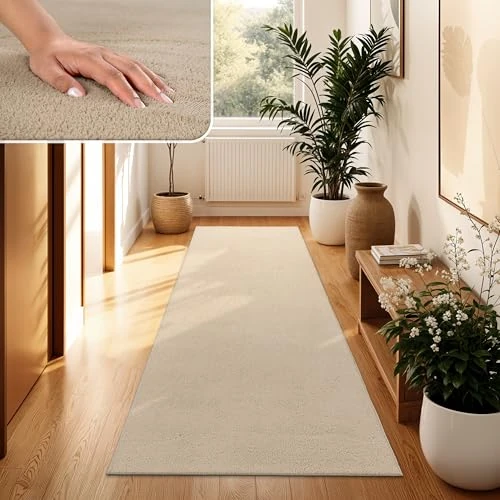 Zeitlich begrenztes Angebot: Paco Home Moderner Kuscheliger Wohnzimmer Teppich Kurzflor waschbar flauschig Weich Einfarbig Felloptik zeitlos stilvoll rutschfest pflegeleicht, Grösse:80x300 cm, Farbe:Beige 2 von 125.99 € auf 10.52 € (91.65% Rabatt)