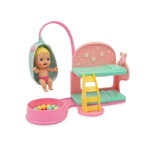Amicicci Cicciobello - Dream Time, letto a castello con tanti accessori per la nanna e stelline adesive che si illuminano al buio, per bambine a partire dai 3 anni, CC034000, Giochi Preziosi