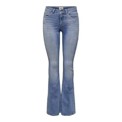 Limited offer: ONLY Women's Onlblush Mid Flared DNM Tai021 Noos Jeans from 37.91 EUR to 25.78 EUR (save 32%)