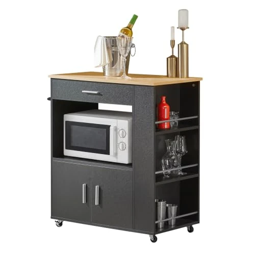 Offerta a tempo: SoBuy Mobile Cucina Salvaspazio, ruote frenate & vano microonde, 82x88x46cm - 0.00% da 114.90 € a 114.90 €