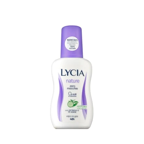 Offerta a tempo: Lycia, Nature Cetriolo e Tè Verde, Deodorante Vapo No Gas con Antibatterico Naturale, Freschezza Prolungata, Formula Zero Macchie, Efficace fino a 48H, 75 ml - 38% da 3.99 € a 2.49 €