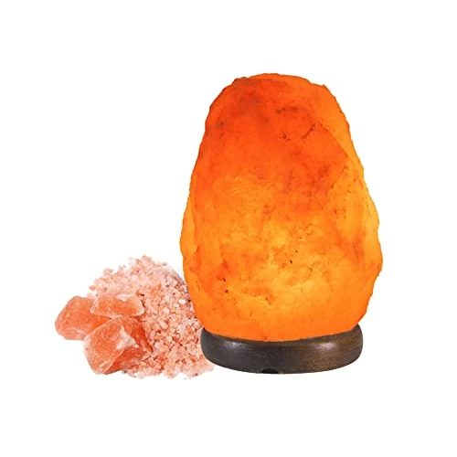 BEPER P201UTP100 Lampada di Sale con Intensità di Luce Regolabile - Lampada Unica, Intagliata a Mano con Base in Legno