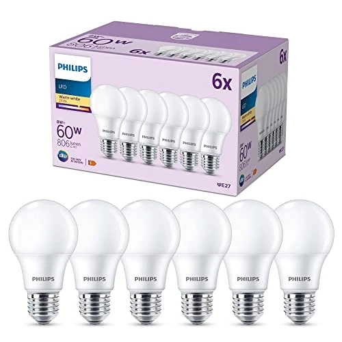 Offre limitee: Philips pack de 6 ampoules LED E27, 60W, blanc chaud de 14.99 EUR a 14.99 EUR (economie 0%)