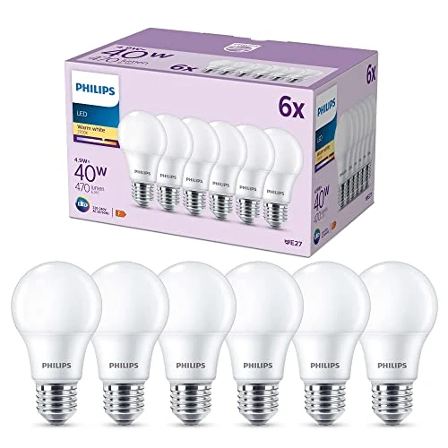 Zeitlich begrenztes Angebot: Philips Classic LED E27 Lampe, 40W, matt, warmweiß, nicht dimmbar, 6er Pack von 10.99 € auf 10.99 € (0.00% Rabatt)
