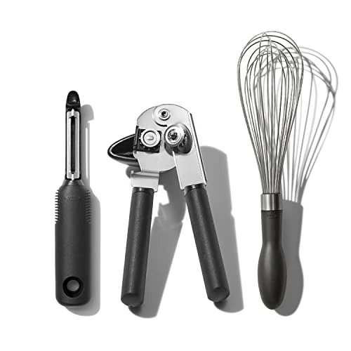Limited offer: OXO Good Grips 3-Piece Everyday Kitchen Tool and Utensil Set, Swivel Peeler, Can Opener, Whisk [Amazon Exclusive] from 36.99 EUR to 14.22 EUR (save 62%)