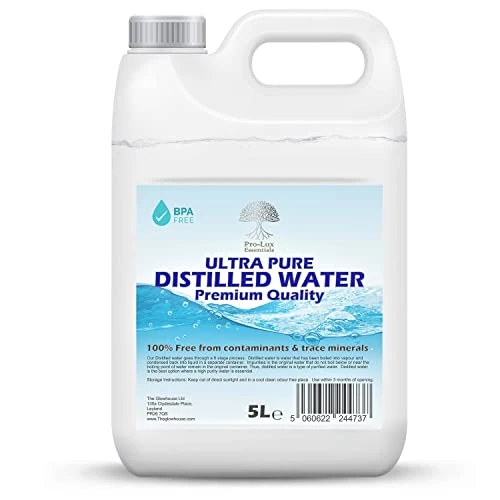 Limited-time offer: Distilled Water 100% Pure Premium Quality - Ideal for CPap, Irons, Humidifiers, Cleaning, Engines and more - Made in the UK (5 Litre) from 14.99 £ to 14.99 £ (save 0.00%)