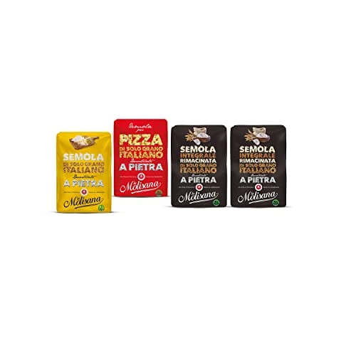 Offerta a tempo: La Molisana, Kit Mix Semole, Confezione Composta da Semola di Grano Duro 1Kg, Semola di Grano Duro per Pizza 1Kg, 2 Confezioni di Semola di Grano Duro Integrale Rimacinata da 1Kg, Solo Grano Italiano - 0.00% da 9.50 € a 9.50 €