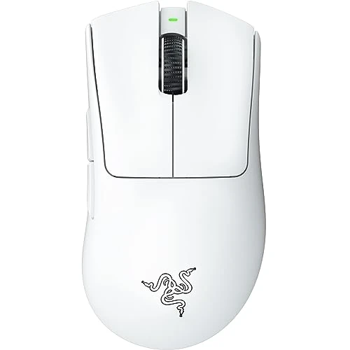 Razer DeathAdder V3 Pro - Ratón Ligero Inalámbrico Ergonómico para Deportes Electrónicos (64 Gramos, Sensor Óptico Focus Pro 30K, Interruptores de Ratón Gen-3, Hyperspeed Wireless) Blanco